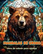 Mandalas de ursos | Livro de colorir para adultos | Imagens antiestresse para estimular a criatividade