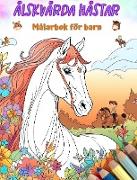 Älskvärda hästar - Målarbok för barn - Kreativa och roliga scener med skrattande hästar