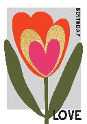 Doppelkarte. Belle - Birthday Love/Tulip Heart