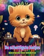 De schattigste katjes - Kleurboek voor kinderen - Creatieve en grappige scènes van lachende katten