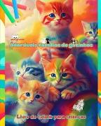Adoráveis famílias de gatinhos - Livro de colorir para crianças - Cenas criativas de famílias felinas cativantes