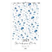 Geschenkpapierkalender. Blaue Blumen 2025