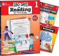 180 Days Reading, High-Frequency Words, & Printing Grade 1: 3-Book Set