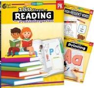 180 Days Reading, High-Frequency Words, & Printing Grade Pk: 3-Book Set