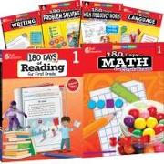 180 Days Reading, High-Frequency Words, Math, Problem Solving, Writing, & Language Grade 1: 6-Book Set