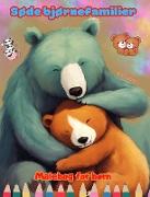 Søde bjørnefamilier - Malebog for børn - Kreative scener af kærlige og legende bjørnefamilier