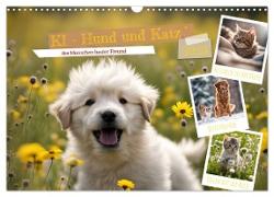 KI - Hund und Katz `des Menschen bester Freund (Wandkalender 2025 DIN A3 quer), CALVENDO Monatskalender