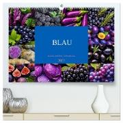 BLAU - Gemüse und Obst - Farbexplosion (hochwertiger Premium Wandkalender 2025 DIN A2 quer), Kunstdruck in Hochglanz