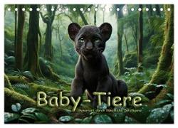 Baby-Tiere (Tischkalender 2025 DIN A5 quer), CALVENDO Monatskalender