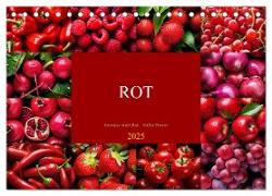 ROT - Gemüse und Obst - Voller Power (Tischkalender 2025 DIN A5 quer), CALVENDO Monatskalender