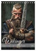 Wikinger - Fantasie Nordmänner mit Tattoo, Axt und Schwert (Tischkalender 2025 DIN A5 hoch), CALVENDO Monatskalender