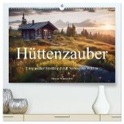 Hüttenzauber - Ein visueller Streifzug durch Norwegens Wildnis (hochwertiger Premium Wandkalender 2025 DIN A2 quer), Kunstdruck in Hochglanz