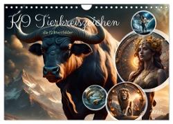 KI Tierkreiszeichen (Wandkalender 2025 DIN A4 quer), CALVENDO Monatskalender
