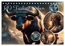 KI Tierkreiszeichen (Tischkalender 2025 DIN A5 quer), CALVENDO Monatskalender