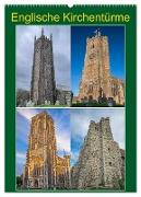 Englische Kirchentürme (Wandkalender 2024 DIN A2 hoch), CALVENDO Monatskalender