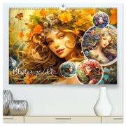 Blütenzauber - Farbenfrohe Illustrationen der Göttin Flora (hochwertiger Premium Wandkalender 2024 DIN A2 quer), Kunstdruck in Hochglanz