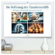 Die Befreiung der Flaschenschiffe - Historische Segelschiffe (hochwertiger Premium Wandkalender 2024 DIN A2 quer), Kunstdruck in Hochglanz
