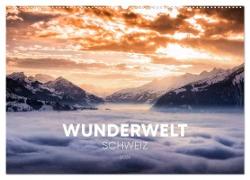 Wunderwelt Schweiz (Wandkalender 2024 DIN A2 quer), CALVENDO Monatskalender