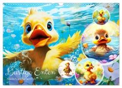 Lustige Enten. Niedlich und farbenfroh (Wandkalender 2024 DIN A3 quer), CALVENDO Monatskalender