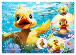 Lustige Enten. Niedlich und farbenfroh (Wandkalender 2024 DIN A4 quer), CALVENDO Monatskalender