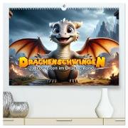 Drachenschwingen: Jahreszeiten im Drachenland (hochwertiger Premium Wandkalender 2025 DIN A2 quer), Kunstdruck in Hochglanz