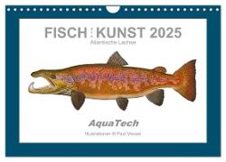 Fisch als Kunst 2025: Atlantische Lachse (Wandkalender 2025 DIN A4 quer), CALVENDO Monatskalender