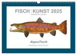 Fisch als Kunst 2025: Atlantische Lachse (Wandkalender 2025 DIN A3 quer), CALVENDO Monatskalender