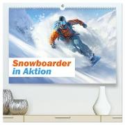 Snowboarder in Aktion (hochwertiger Premium Wandkalender 2025 DIN A2 quer), Kunstdruck in Hochglanz