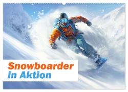 Snowboarder in Aktion (Wandkalender 2025 DIN A2 quer), CALVENDO Monatskalender