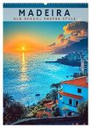 Madeira - Old School Poster Style (Wandkalender 2025 DIN A2 hoch), CALVENDO Monatskalender