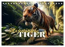 Majestätische Tiger (Tischkalender 2025 DIN A5 quer), CALVENDO Monatskalender