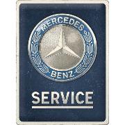 Blechschild / Mercedes-Benz - Service Emblem Blue