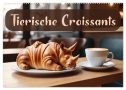 Tierische Croissants (Wandkalender 2025 DIN A2 quer), CALVENDO Monatskalender