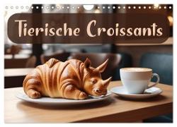 Tierische Croissants (Wandkalender 2025 DIN A4 quer), CALVENDO Monatskalender