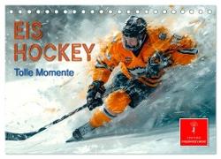 Eishockey - tolle Momente (Tischkalender 2025 DIN A5 quer), CALVENDO Monatskalender