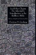 Jacob Ben Chajim Ibn Adonijah's Introduction to the Rabbinic Bible