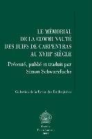 Le Memorial de La Communaute Des Juifs de Carpentras Au Xviiie Siecle