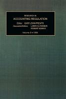 Research in Accounting Regulation Vol 8 1994