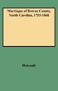 Marriages of Rowan County, North Carolina, 1753-1868