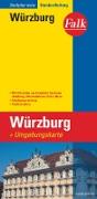 Falk Stadtplan Extra Standardfaltung Würzburg mit Ortsteilen von Estenfeld, Gerb