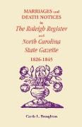 Marriages and Death Notices in Raleigh Register and North Carolina State Gazette 1826-1845