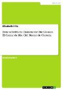 Erste schriftliche Dokumente: Die Glossen. El Cantar de Mío Cid. Mester de Clerecía