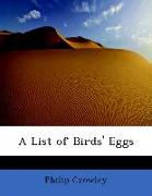 A List of Birds' Eggs