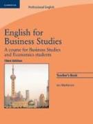 English for Business Studies Teacher's Book: A Course for Business Studies and Economics Students