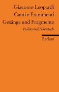 Canti e Frammenti /Gesänge und Fragmente