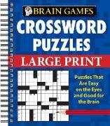 Brain Games - Crossword Puzzles - Large Print (Blue)