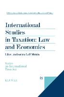 International Studies in Taxation: Law and Economics: Law and Economics