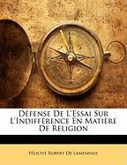 Défense De L'essai Sur L'indifférence En Matière De Religion