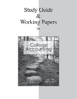 College Accounting, Chapters 1-14: Working Papers