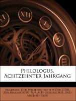 Philologus, Achtzehnter Jahrgang